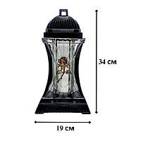 Лампадка Капличка Чорна "Візантія" Троянда з запаскою 34см (Польща)