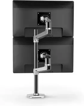 Кріплення настільне для двох монітора Ergotron LX Dual Stacking Arm Tall Pole polished aluminum (45-549-026)