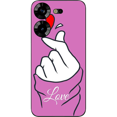 Силіконовий чохол Case для Tecno Pova 5 4G з картинкою Рука Love, фото 1