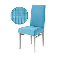Чехол на стул кухонный, универсальный чехол на стул голубой Клеточка, Турция