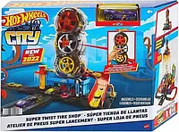 Трек Хот Вілс Трюки на шиномонтажі Hot Wheels City Super Twist Tire Shop HDP02 Mattel