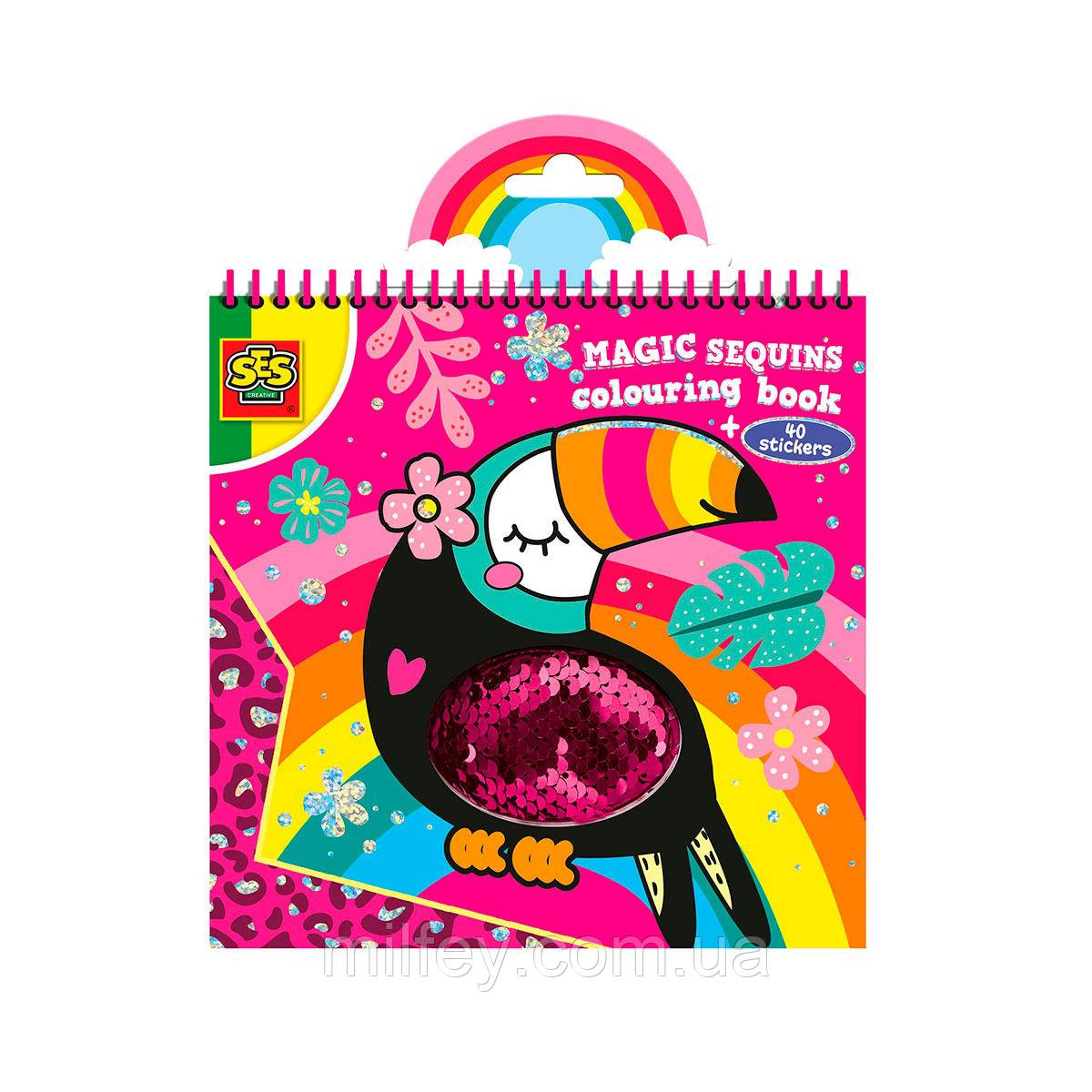 Розмальовка з наліпками SES - Блискітки, фото 1