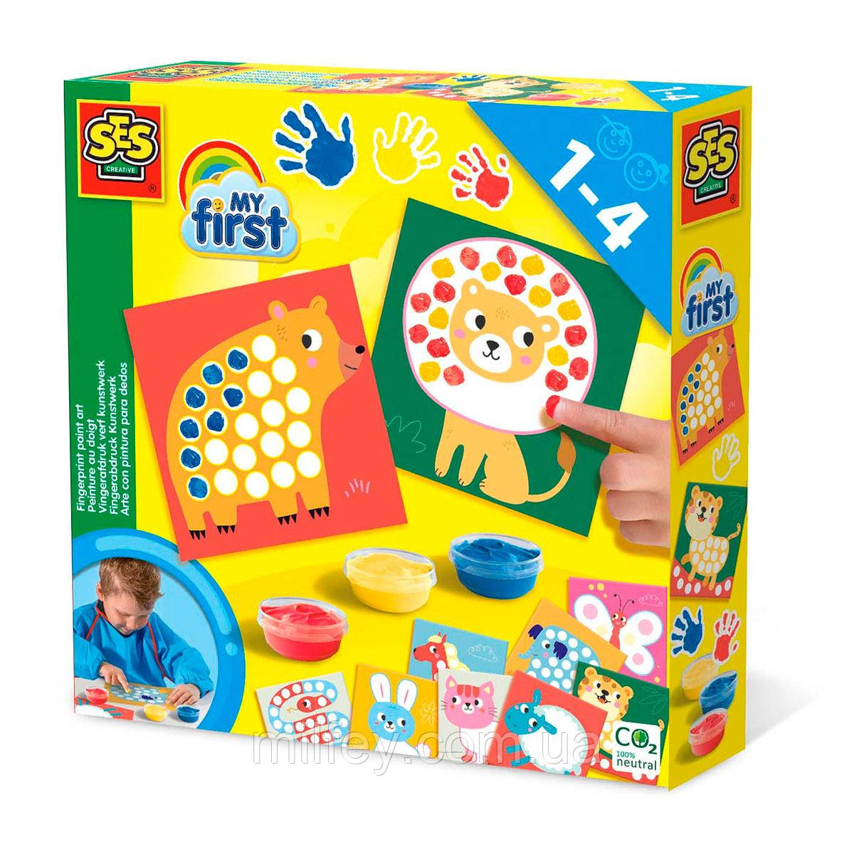 Набір для малювання серії My first SES - Мої перші пальчикові малюнки (3 фарби, 10 малюнків), фото 1
