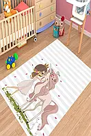 Плюшевий утеплений дитячий килимок "Єдиноріг та принцеса"