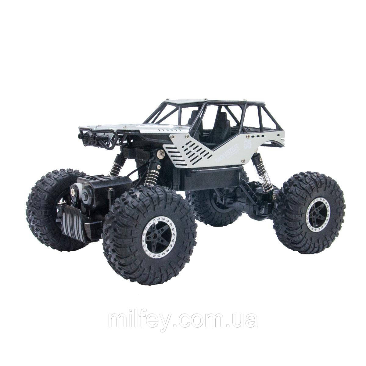 Автомобіль OFF-ROAD CRAWLER на р/к — ROCK (сріблястий, метал. корпус, 1:18), фото 1