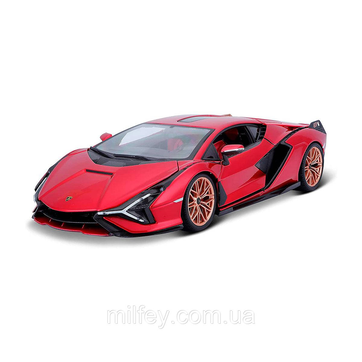 Автомодель — LAMBORGHINI SIAN FKP 37 (червоний металік, 1:18), фото 1