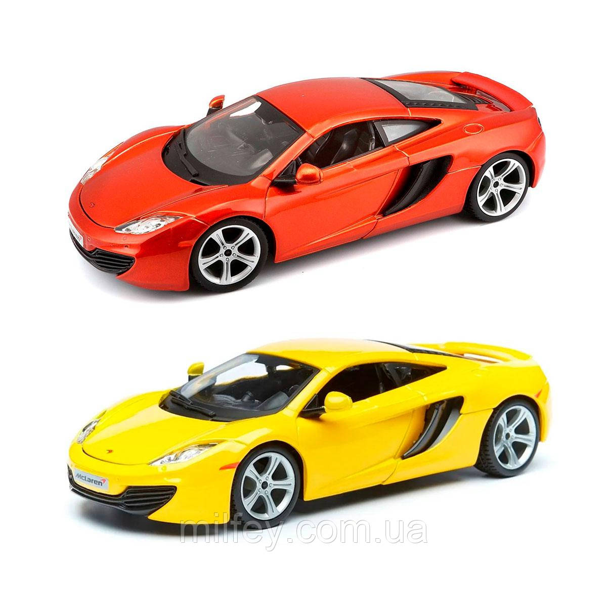 Автомодель — MCLAREN MP4-12C (асорті жовтогарячий металік, жовтий металік, 1:24), фото 1