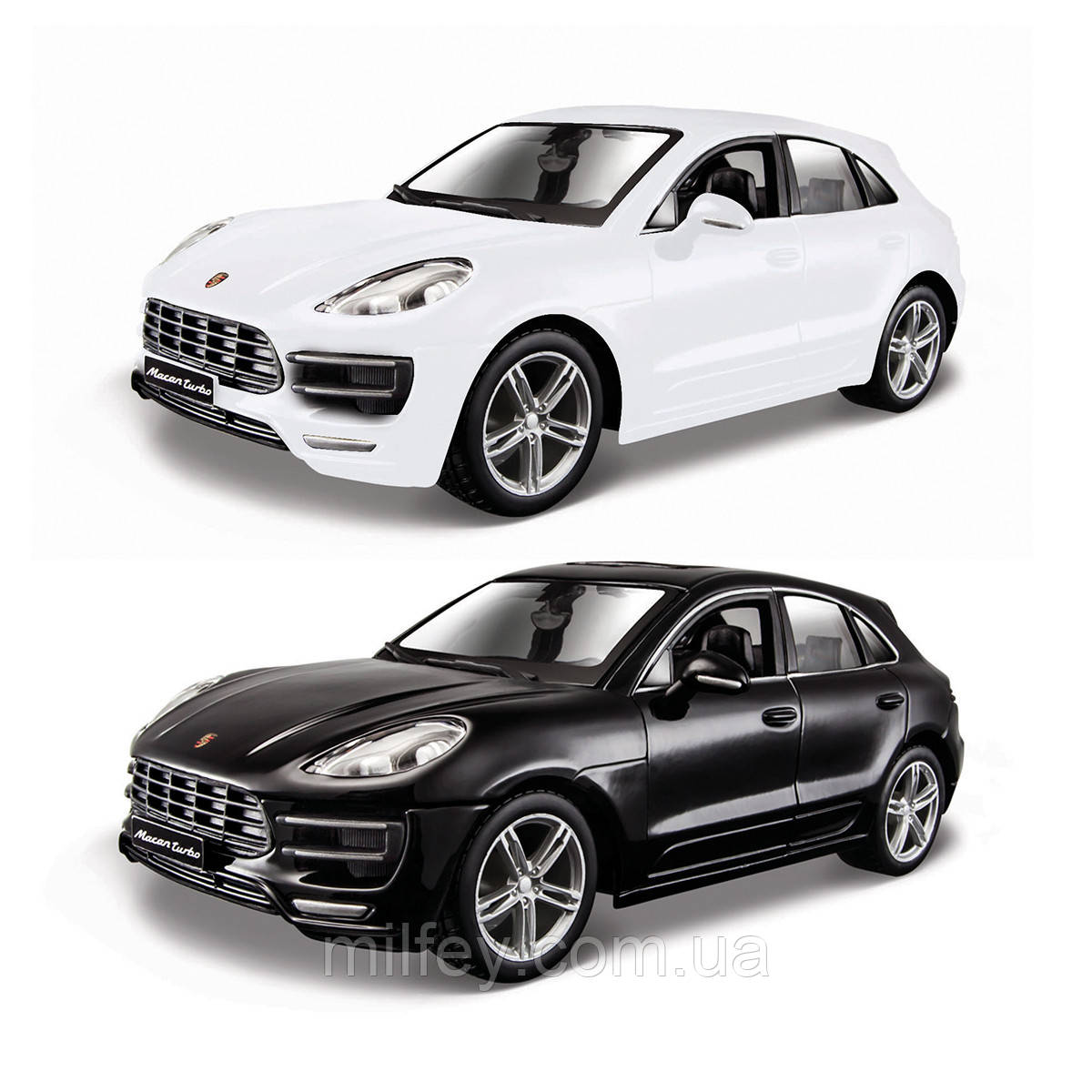 Автомодель — PORSCHE MACAN (чорний, білий 1:24), фото 1