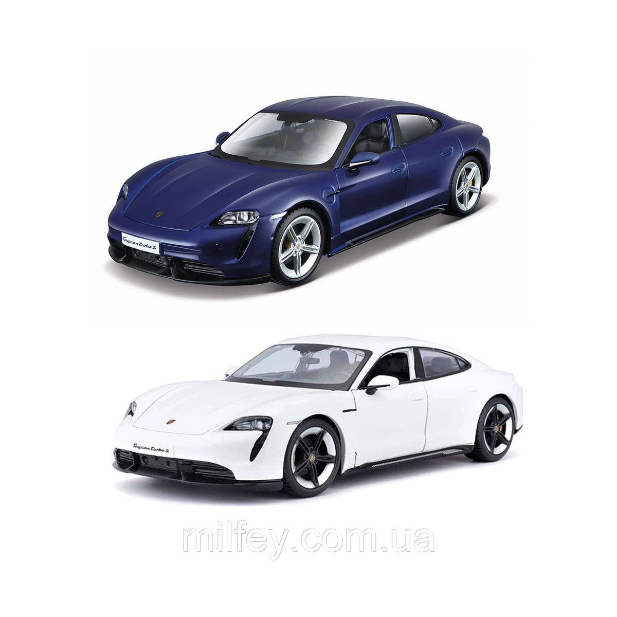 Автомодель — PORSCHE TAYCAN TURBO S (асорті синій, білий, 1:24), фото 1
