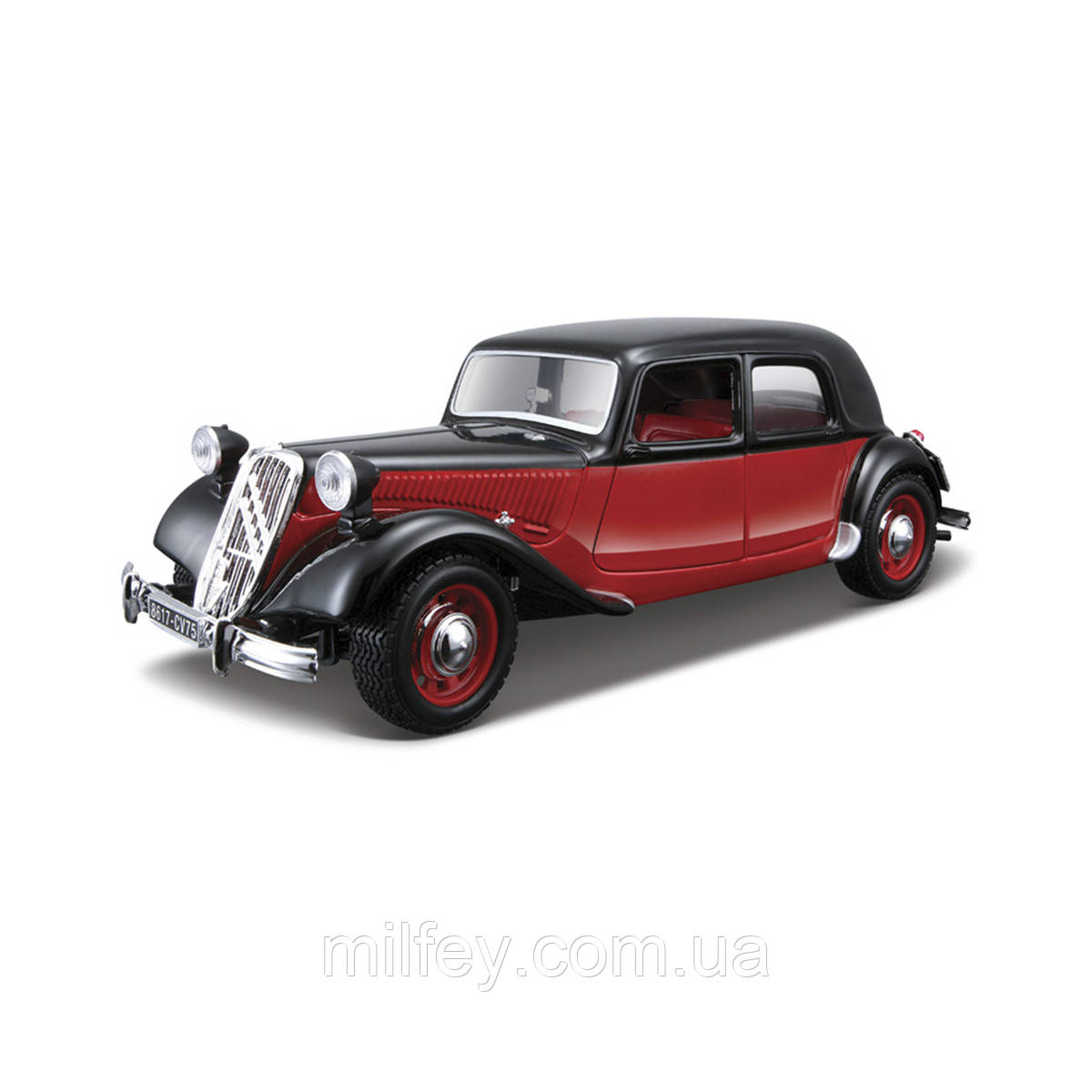 Автомодель — CITROEN 15 CV TA (1938) (асорті чорний, червоно-чорний, 1:24), фото 1