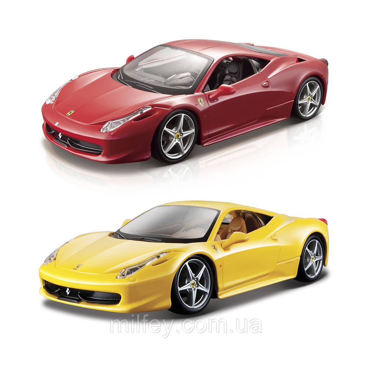 Автомодель — 458 ITALIA (асорти жовтий, червоний, 1:24), фото 1
