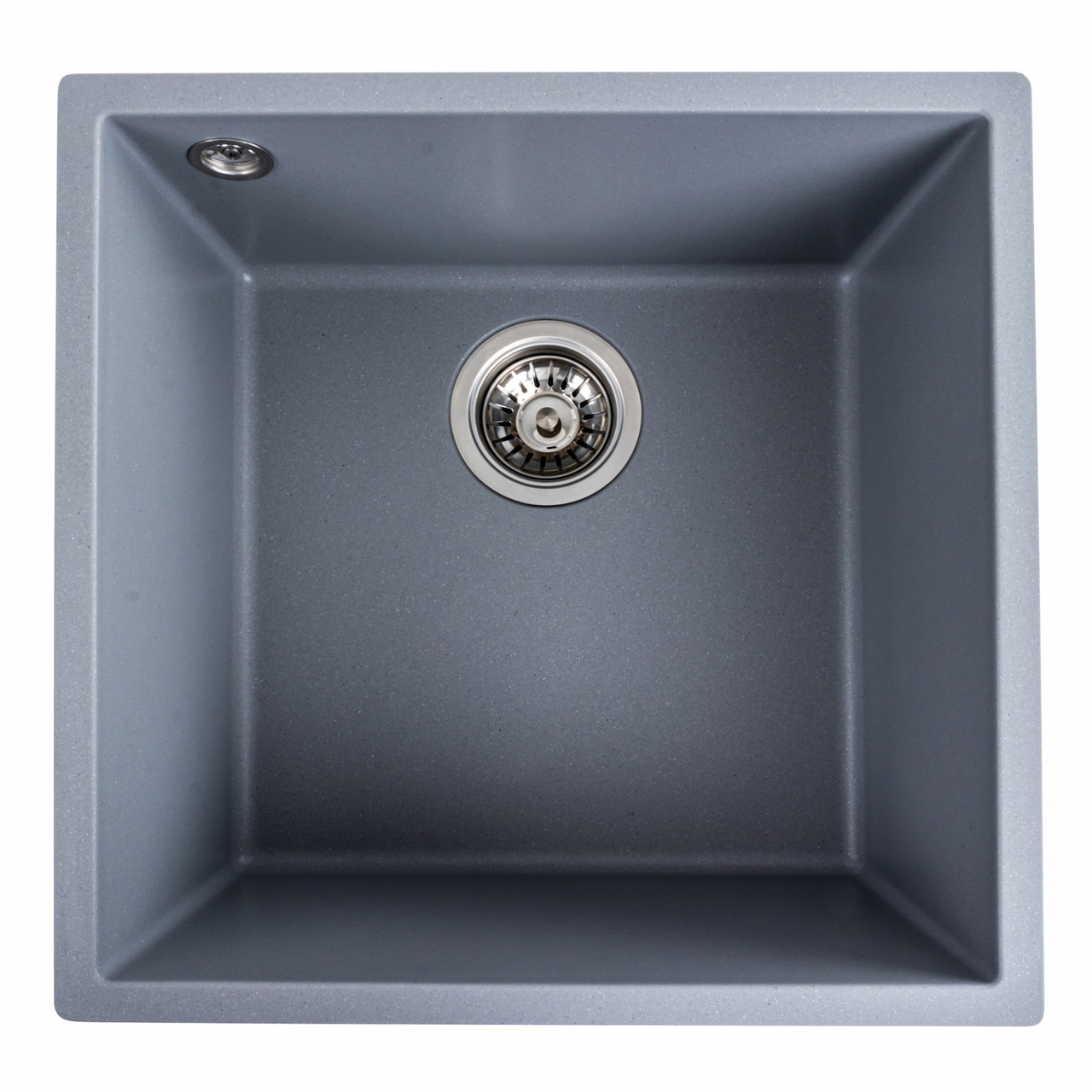 Мийка для кухні гранітна квадратна PLATINUM 4040 RUBA 440x440x200мм сіра PLS-A40721