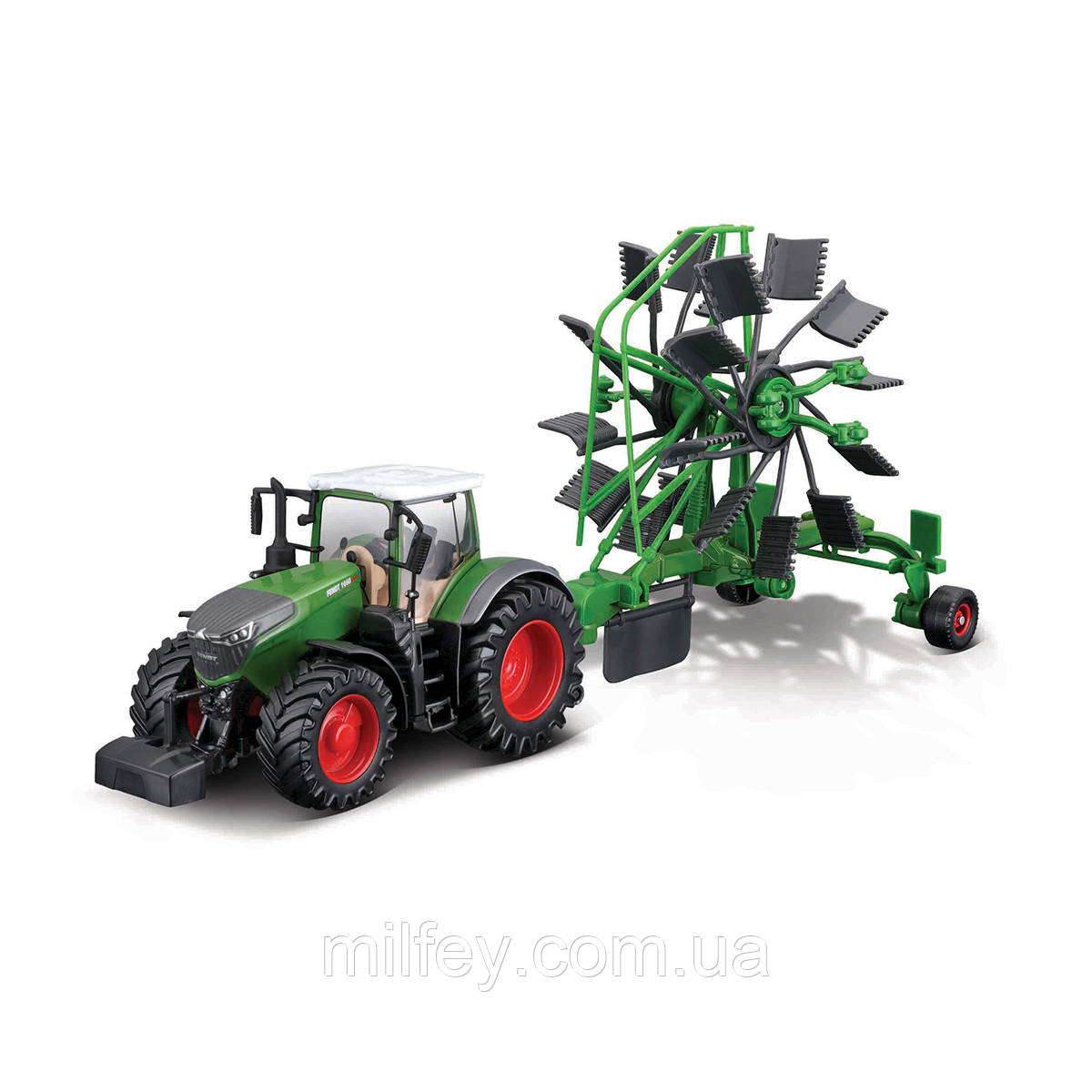 Модель — ТРАКТОР FENDT 1050 VARIO з роторними валковими граблями (10 cm), фото 1