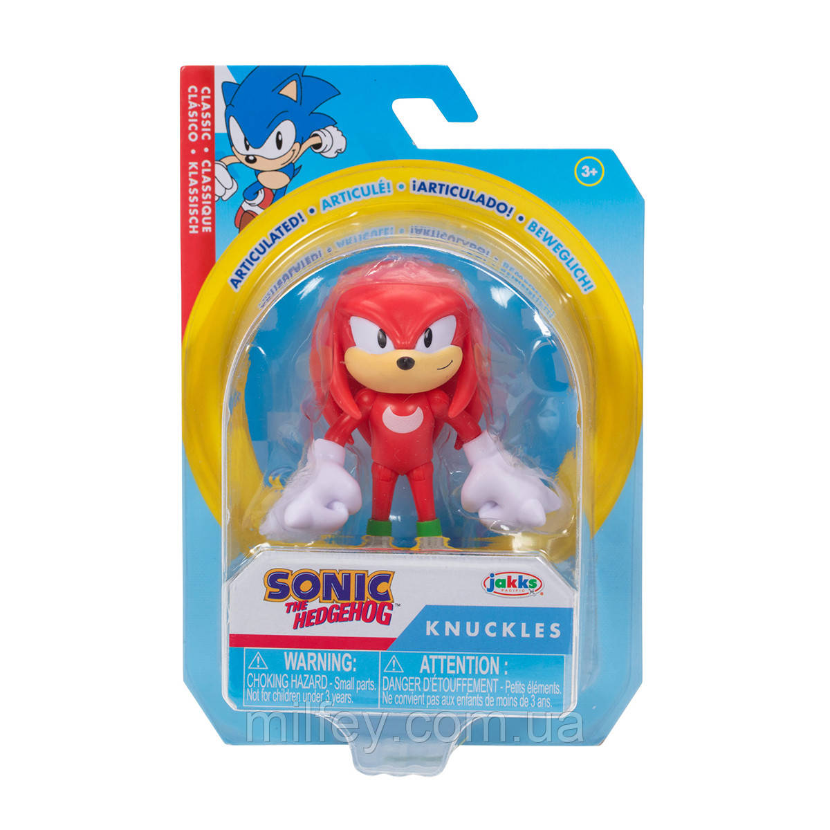 Ігрова фігурка з артикуляцією SONIC THE HEDGEHOG — КЛАСІЧНИЙ НАКЛЗ (6 cm)