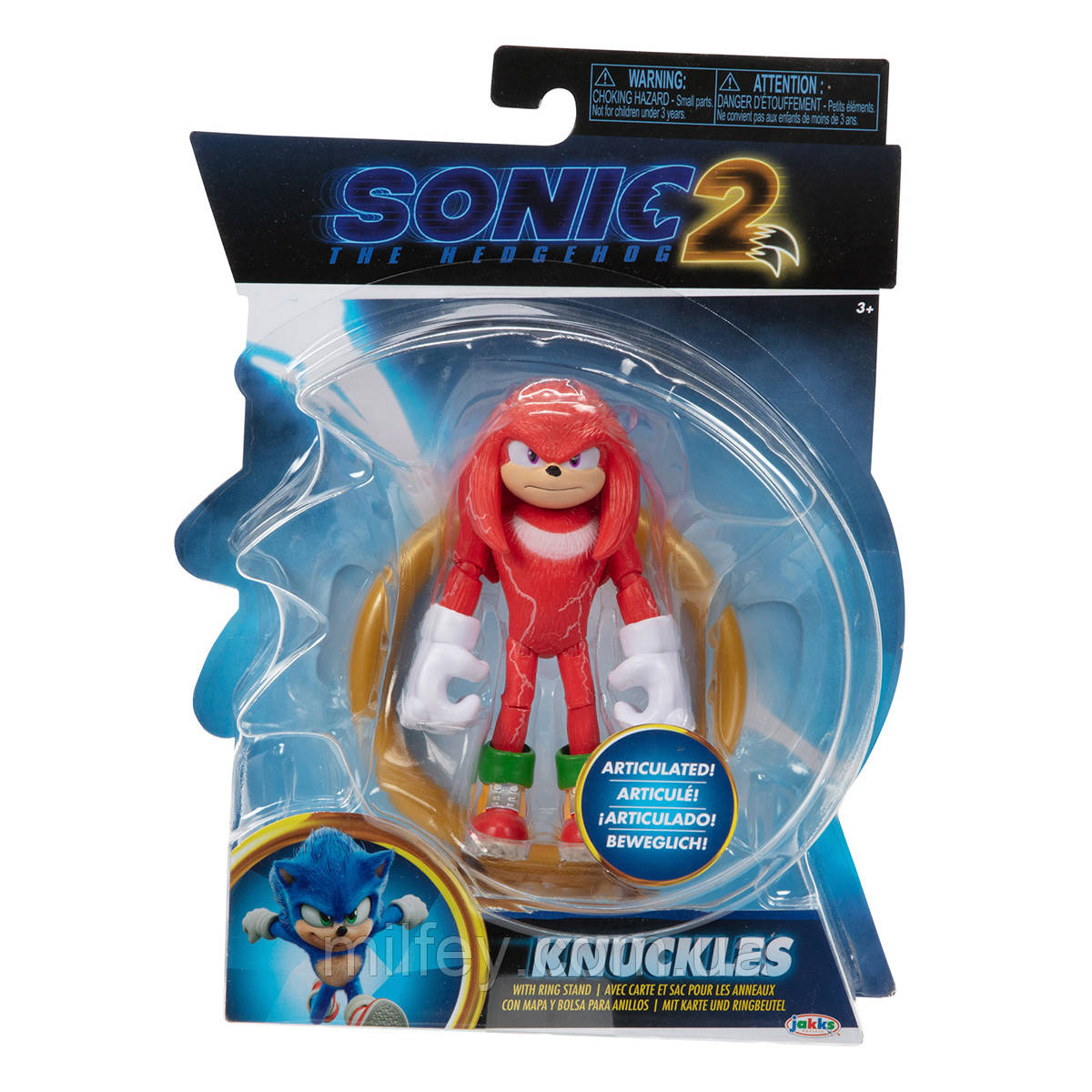 Ігрова фігурка з артикуляцією SONIC THE HEDGEHOG 2 W2 — НАКЛЗ (10 cm, з аксес.)