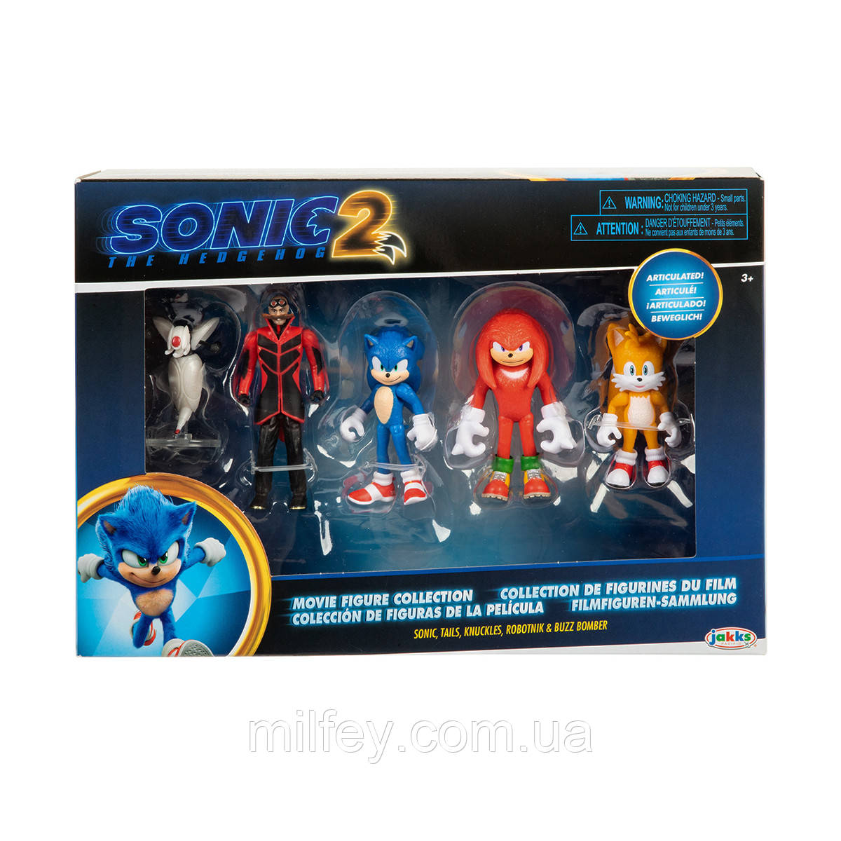 Набір ігрових фігурок SONIC THE HEDGEHOG 2 — Сонік та друзі (5 фігурок, 6 cm)