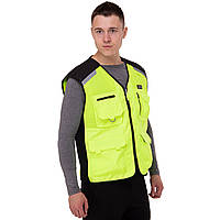 Жилет світловідбивний NERVE MS-1223 M-2XL чорний-салатовий