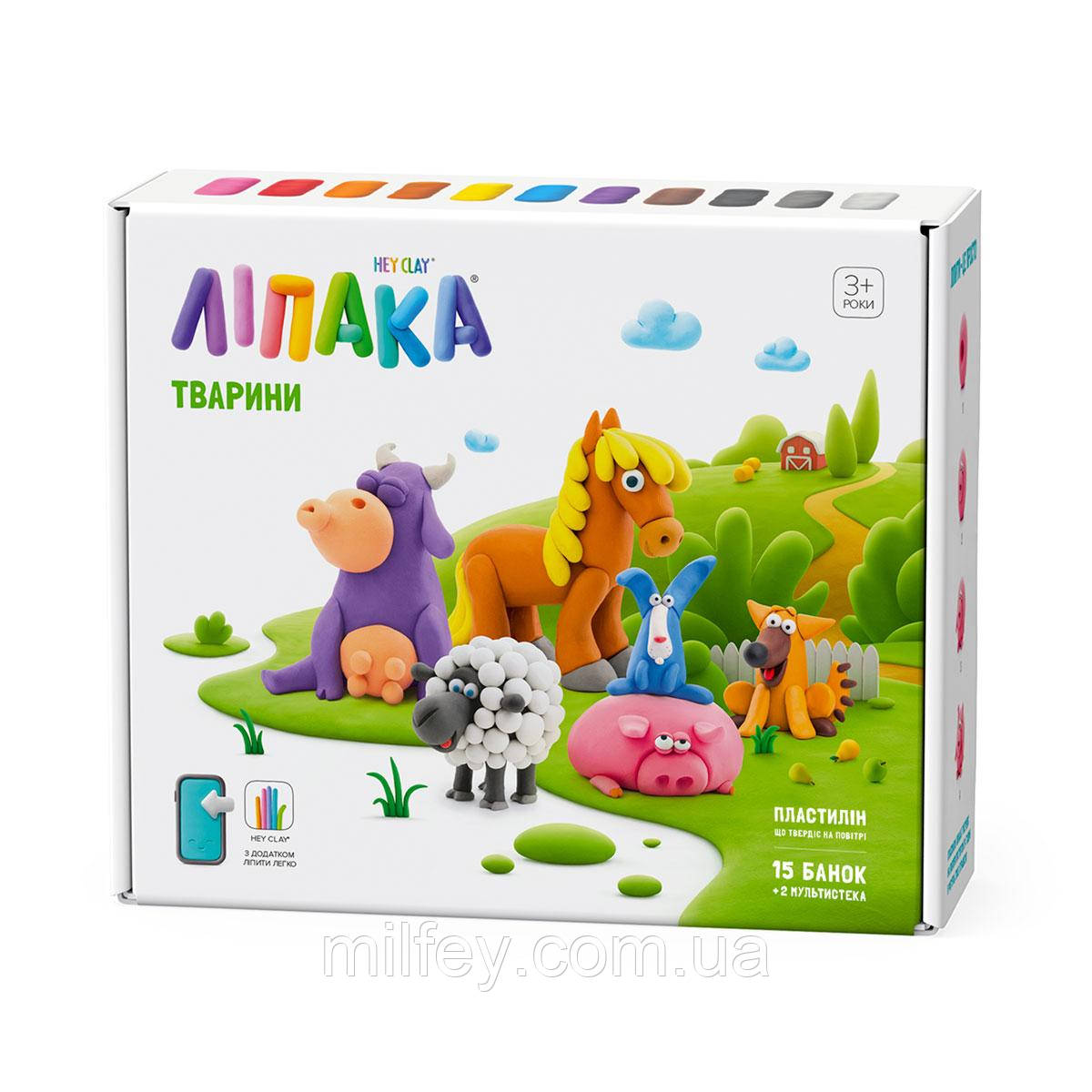 МегаНабір пластиліну, що самостійно твердіє, Ліпака - Свійські тварини, фото 1