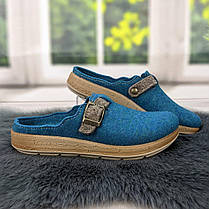 Тапочки домашні жіночі Inblu фетрові на поліуретановій підошві бірюзові 4287, фото 2
