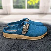 Тапочки домашні жіночі Inblu фетрові на поліуретановій підошві бірюзові 4287, фото 4