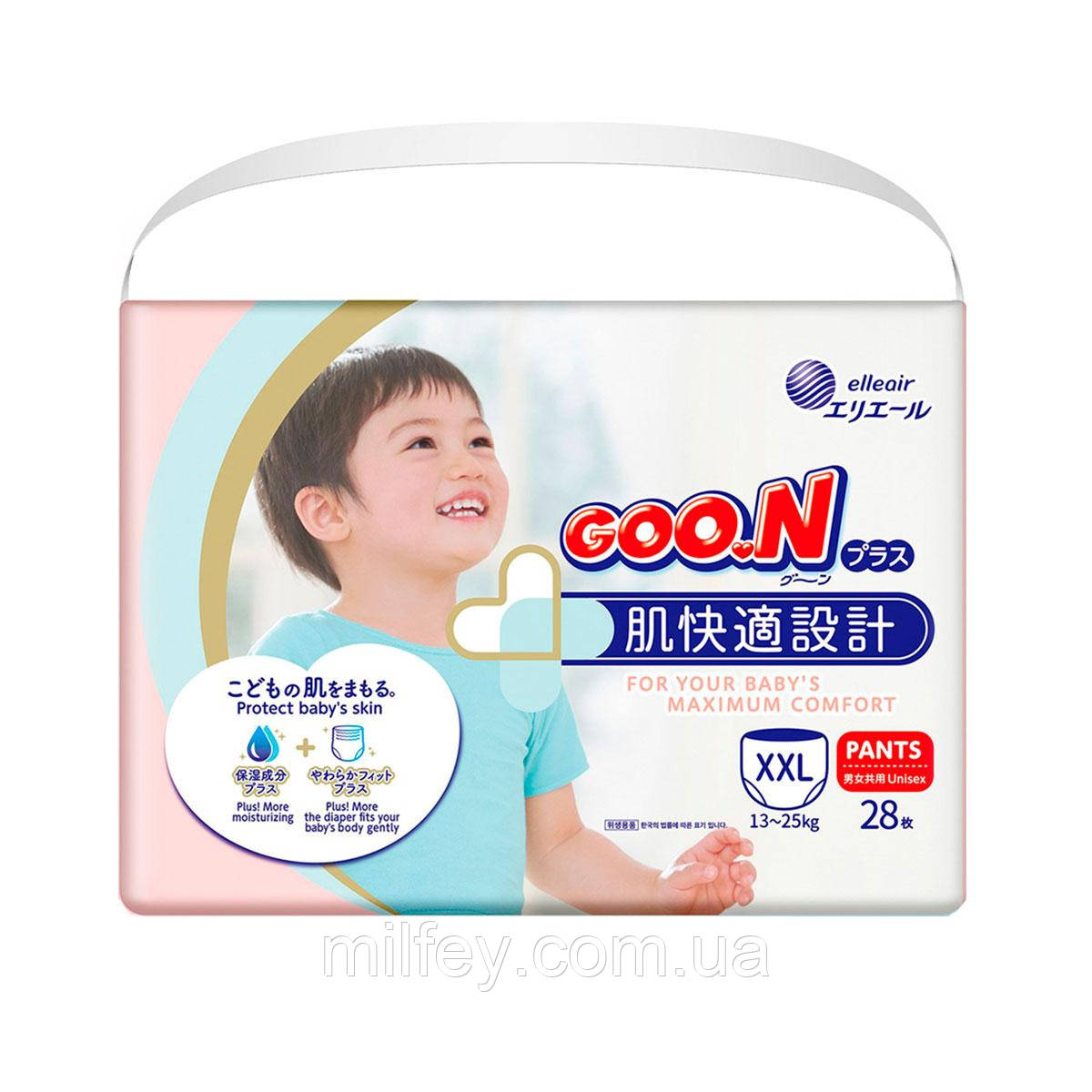 Трусики-підгузки GOO.N Plus для дітей 13-25 кг (розмір BigBig (XXL), унісекс, 28 шт.)