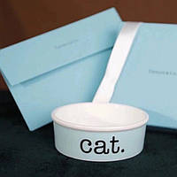 Брендова керамічна миска для тварин собак та кішок одинарна Tiffany & Co