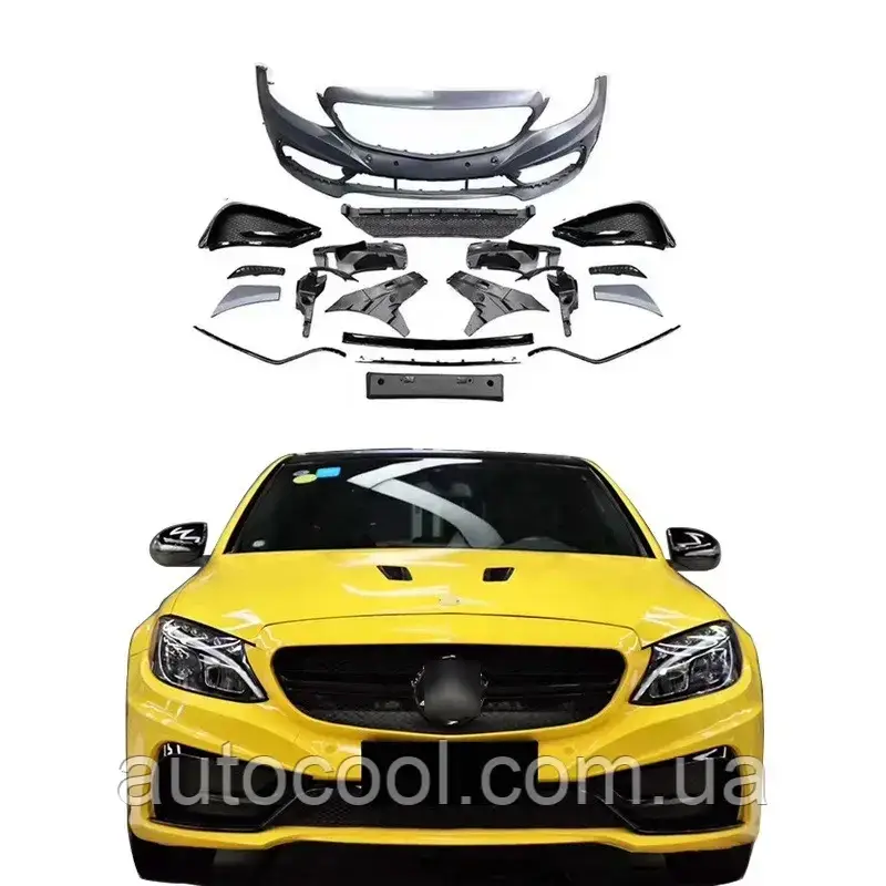 Передній бампер для Mercedes W205 C-клас 2013+ г.в. стиль Carlson, фото 1