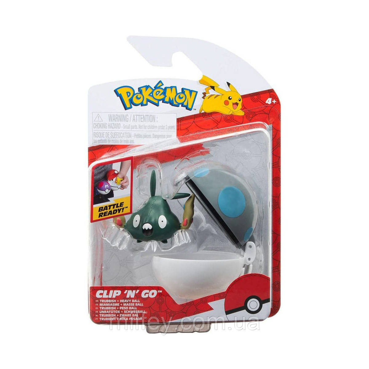 Ігровий набір POKEMON W15 — ТРАББІШ У ПОКЕБЛЕ (ігрова фігурка, покебол)