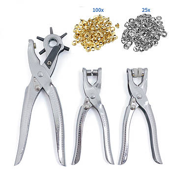 Багатофункціональний набір 3 інструменти | револьверний дирокол | установник люверсів | установник кнопок