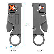 Зручний інструмент для зачищення коаксіального кабелю | 2 регульованих леза | стрипер, фото 9