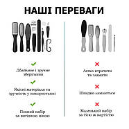 Набір інструментів для догляду за ногами 10 в 1 - набір для педикюру в кейсі - black, фото 6