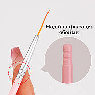 Набір пензлів для манікюру, педикюру, нарощування та дизайну нігтів - 15 штук - рожевий -, фото 5