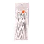 Набір пензлів для манікюру, педикюру, нарощування та дизайну нігтів - 15 штук - білий -, фото 7