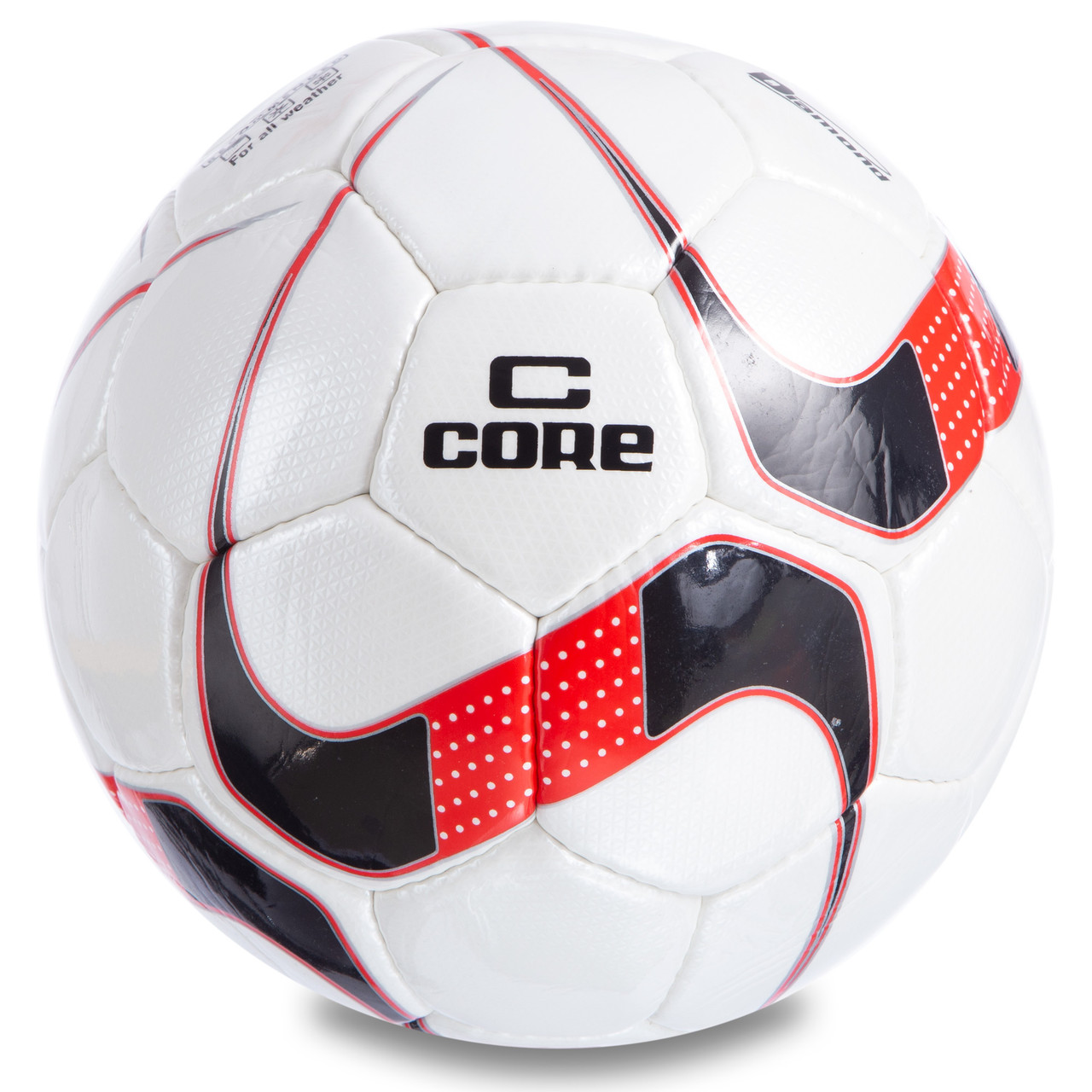 Мяч футбольный CORE DIAMOND CR-025 №5 PU белый-черный-красный, фото 1