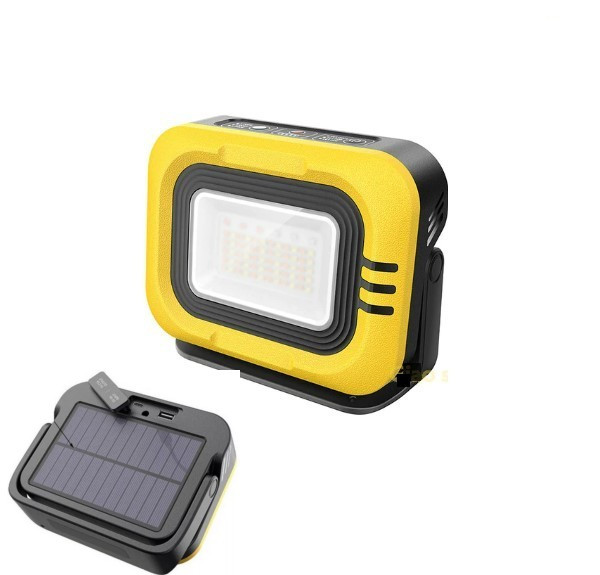 Потужний портативний сонячний світлодіодний LED ліхтар - Power bank для кемпінгу maxxar SJ-M3. Yellow