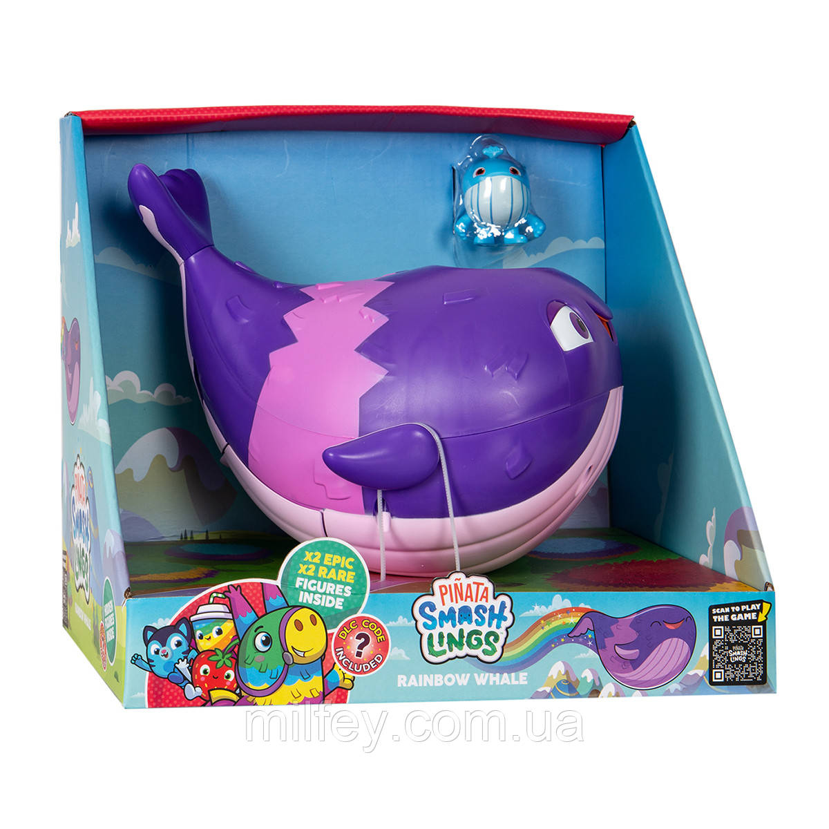 Ігровий набір PINATA SMASHLINGS — PAДУЖНИЙ КІТ (кит, 4 фігурки, аксесуари)