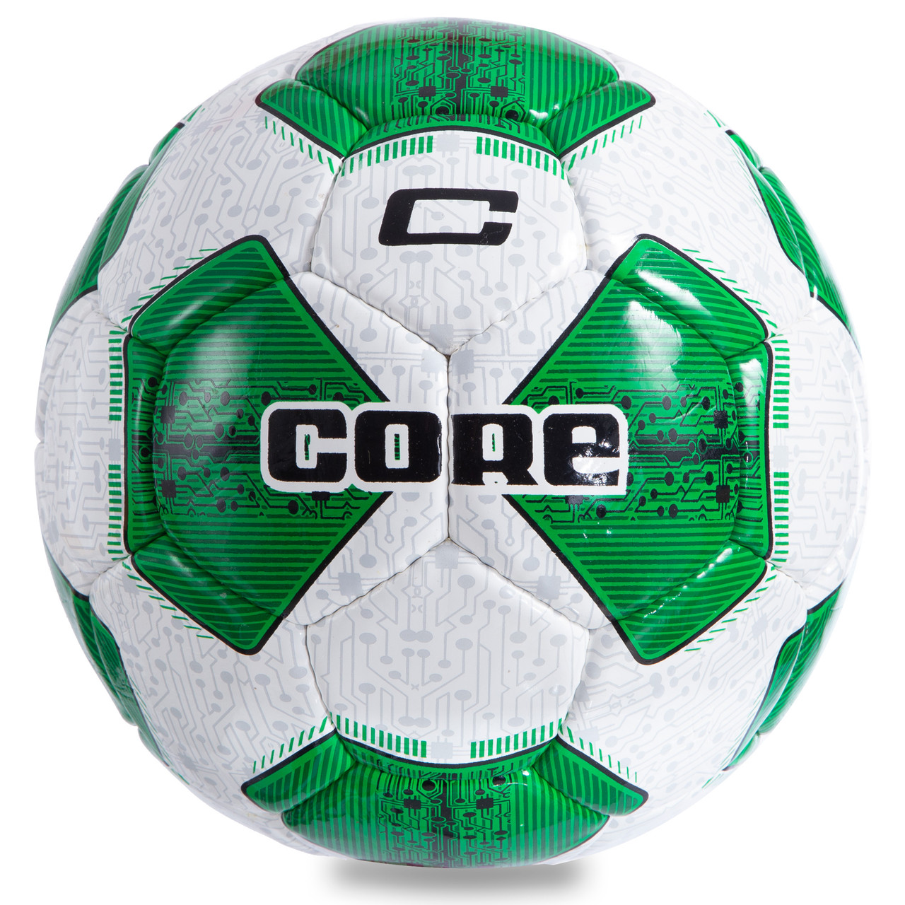 Мяч футбольный CORE COMPETITION PLUS CR-005 №5 PU белый-зеленый, фото 1