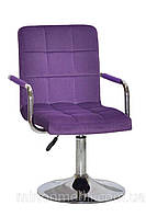 Крісло Augusto ARM СН-BASE тканина Vel для салону, дому, пурпурний