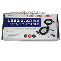 Кабель удлинитель USB Viewcon активный VV043 USB2.0 - 15.0м AM/AF,черный