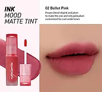 В наличии Матовий тінт для губ  Peripera Ink Mood Matte Tint #02 Ballet Pink 4 г