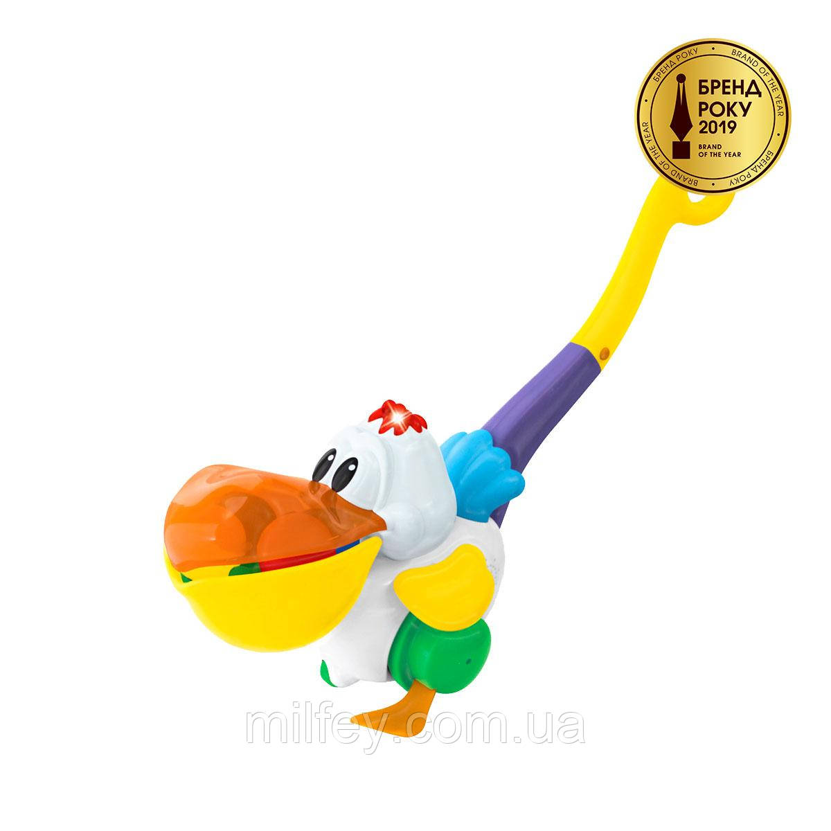 Іграшка-каталка - ПЕЛІКАН-ЗАТЕЙНИК (світло, озвуч. рос. яз.), фото 1