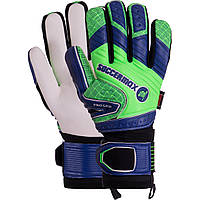 Рукавиці воротарські SOCCERMAX GK-021 розмір 8-10 синій-салатовий