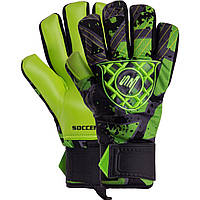 Рукавиці воротарські SOCCERMAX GK-017 розмір 8-10 зелений-чорний