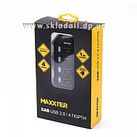 Концентратор USB2.0 Maxxter HU2A-4P-AC-02 4port +выключатели портов