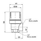Запобіжний клапан ICMA №241 1/2" вн-вн 3 бар 91241ADAF, фото 2