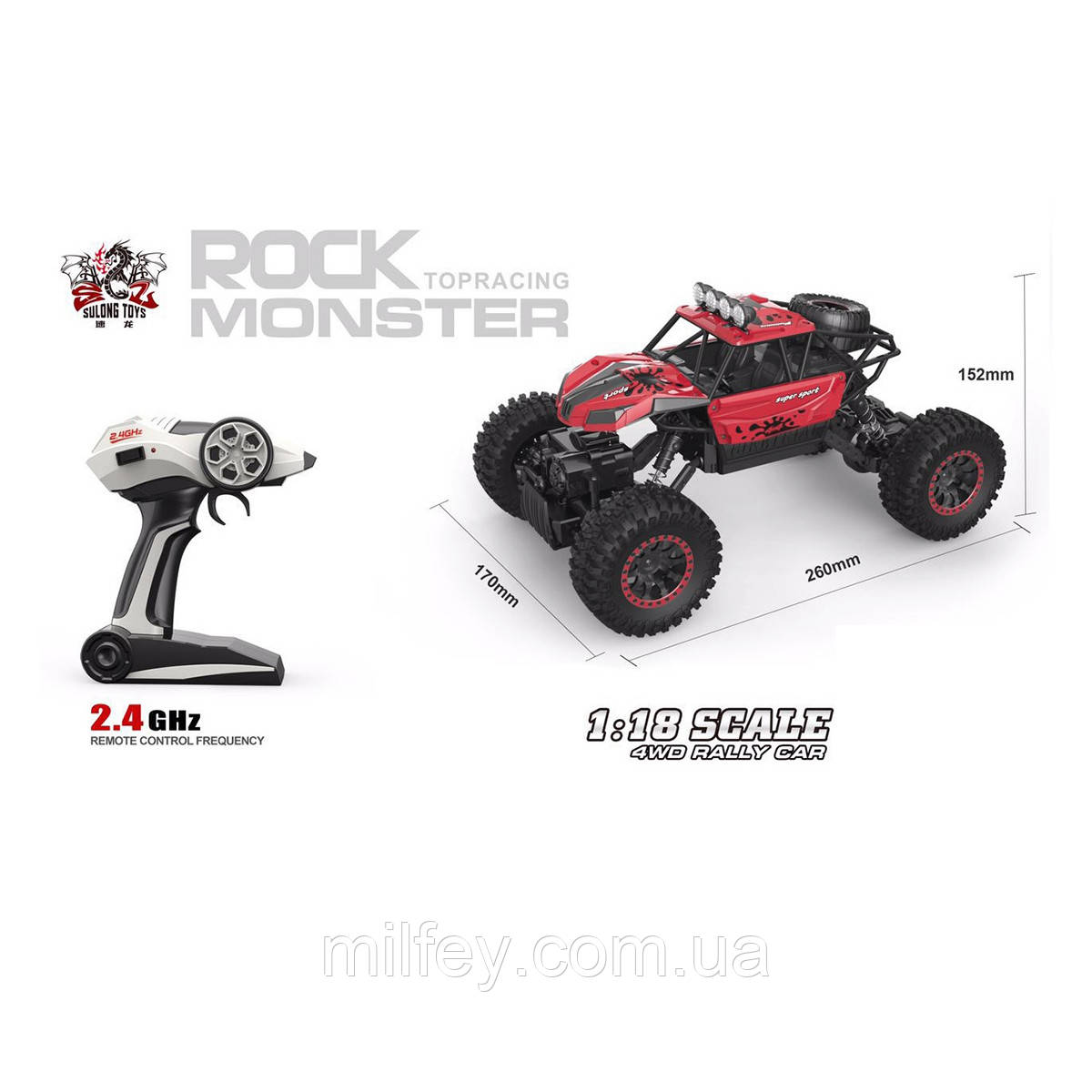 Автомобіль OFF-ROAD CRAWLER на р/к — SUPER SPORT (червоний, 1:18), фото 1