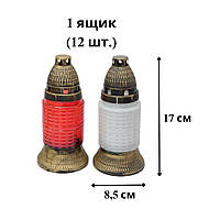 Лампадка Стеклянная Цветная с запаской (12шт./ящ.) 17см Средняя