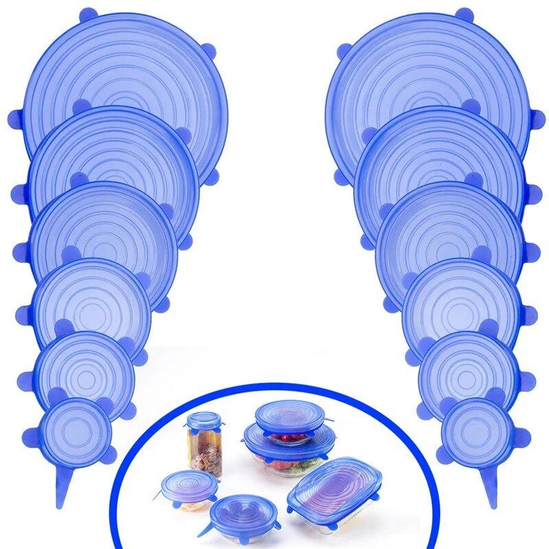 Силіконові універсальні кришки SILICON CAP 6PCS SET, фото 1