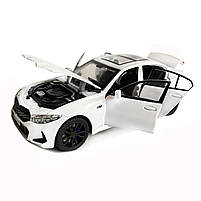 Іграшкова машинка металева BMW 320Li, БМВ, біла, звук, світло, інерція, откр двері, багажник, капот, Автоексперт, 1:32,15*7*5см, фото 6