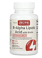 Jarrow Formulas, R-Alpha Lipoic Acid + Biotin, R-альфа-липоевая кислота + биотин, 60 растительных капсул